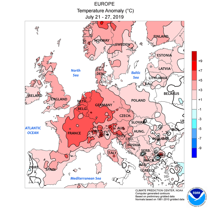 Archieffoto: Warme juni en juli leiden tot records in West-Europa