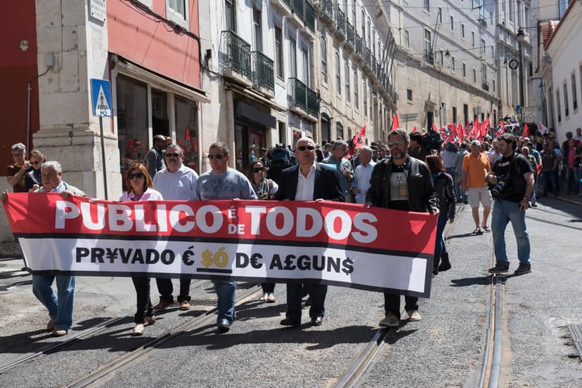 Foto de arquivo: Livre manifesta-se contra privatização da Segurança Social