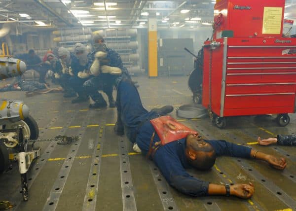 Archieffoto: Nieuw Amerikaanse vliegdekschip arriveert in het Midden-Oosten